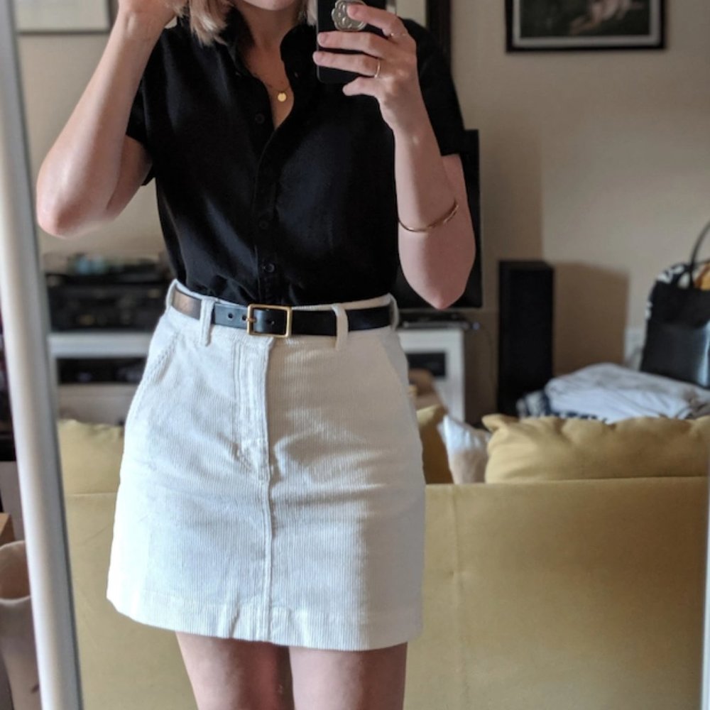 Everlane - The Corduroy Stamp Skirt - Bone size 4